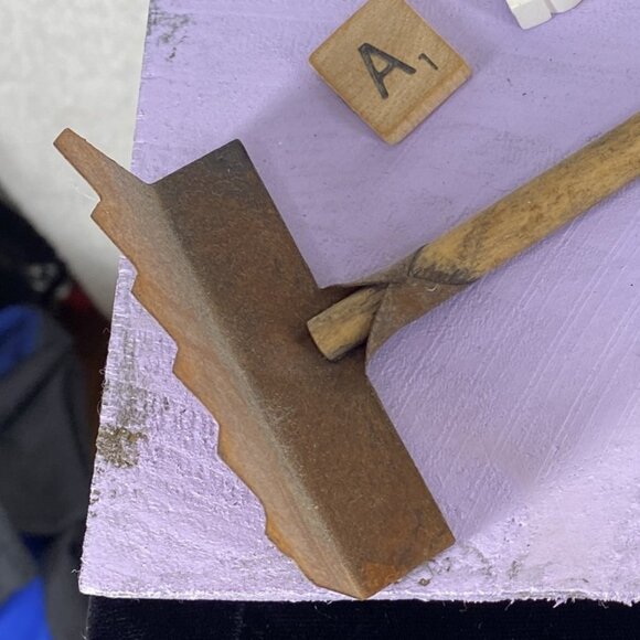 GARDEN PLAQUE -- Wooden Plaque with Quote by Cicero, Garden and Library, Purple - Picture 2 of 4